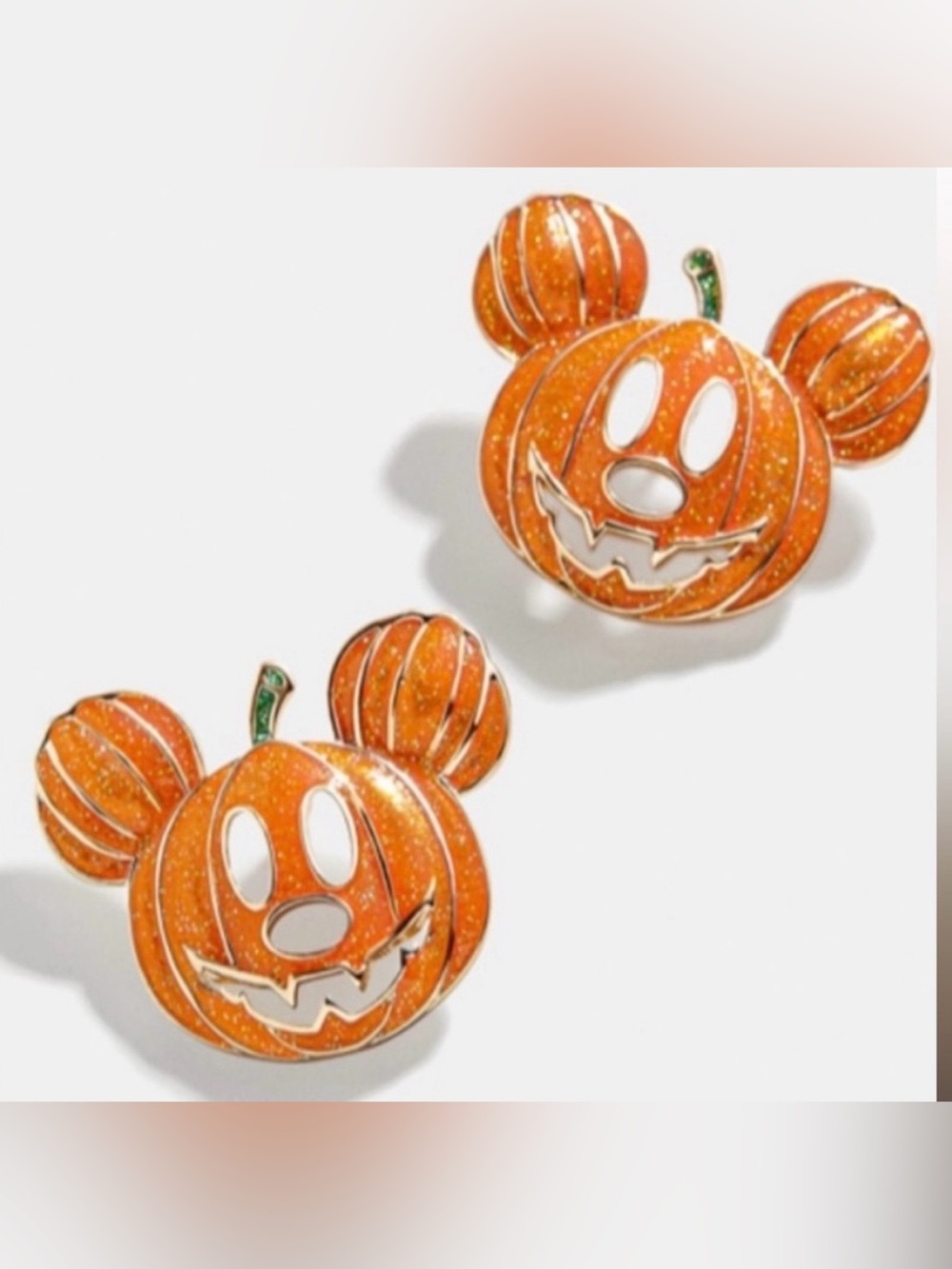 Brand new Baublebar Halloween Pumpkin Mickey Mouse Enamel Stud Earrings - Orange